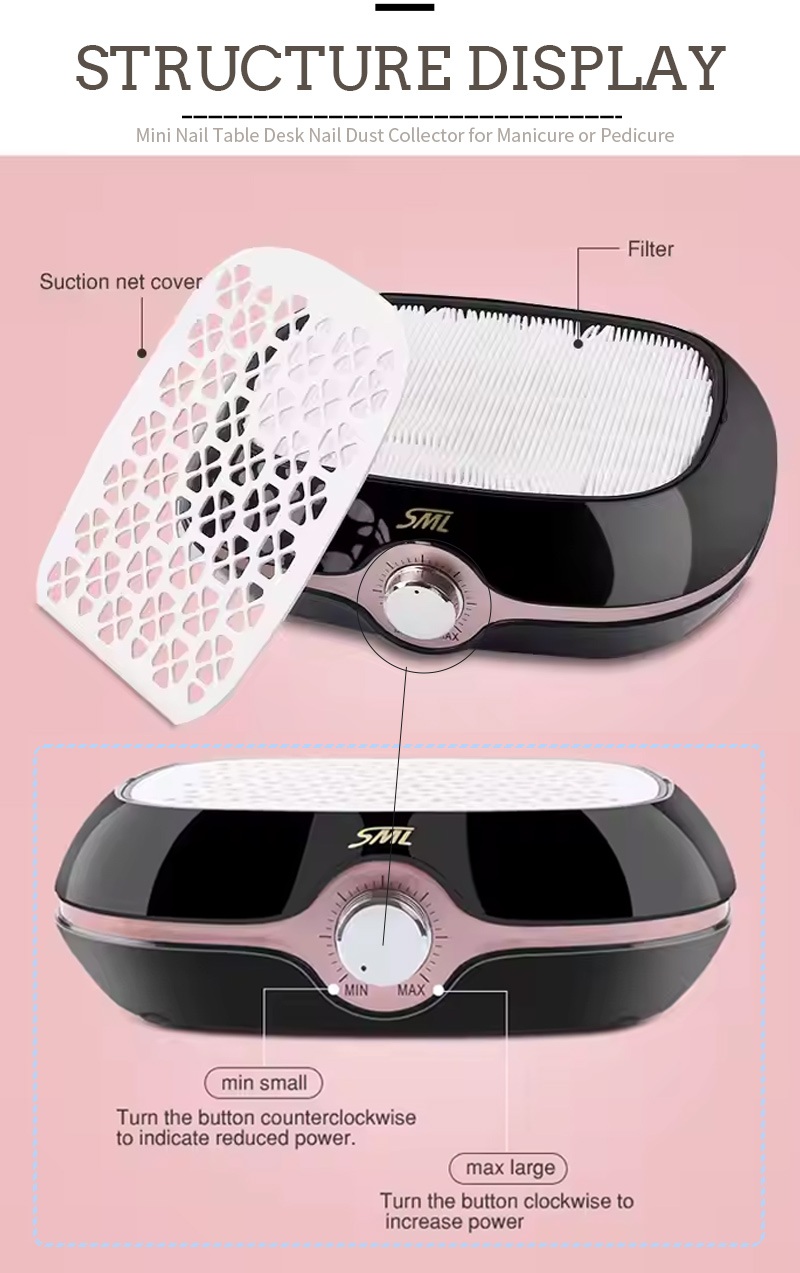 Nail Dust Collector with Replaceable Filter