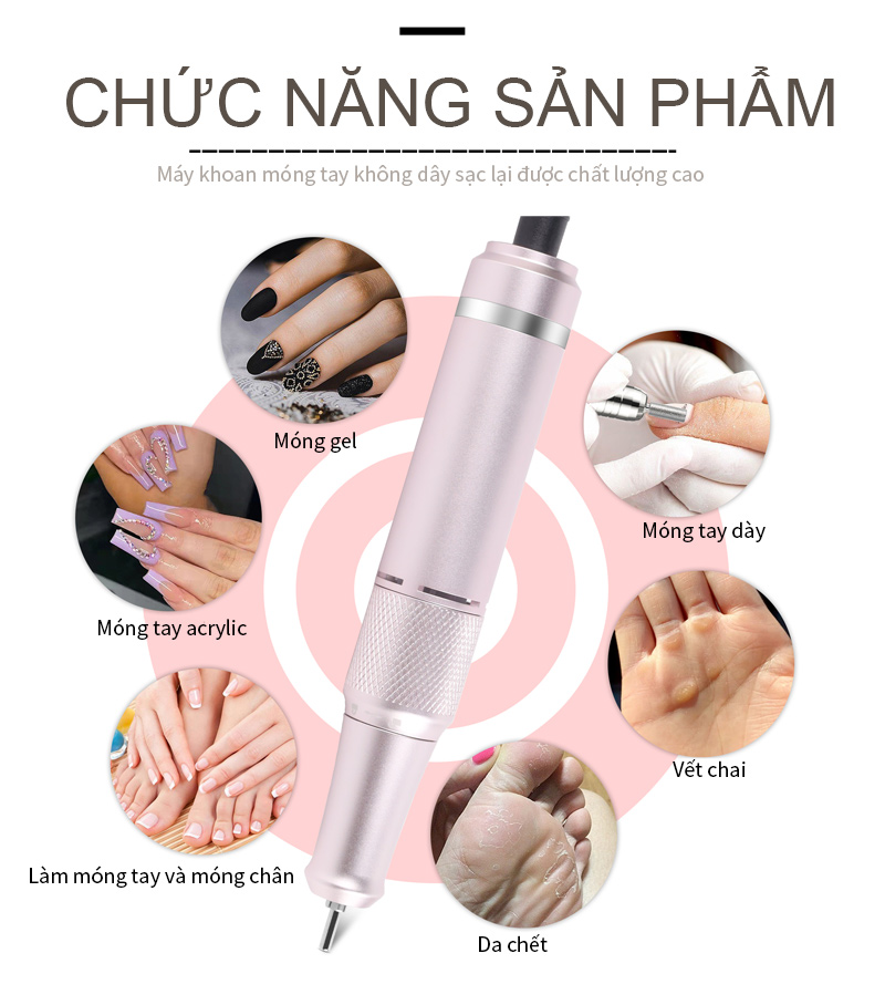 Portable gel nail buffer pen
